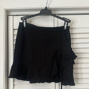 Black Ruffled Mini Skirt/Skort